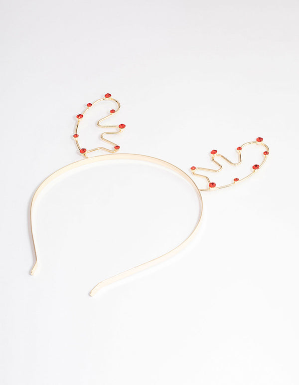 Gold & Reindeer Diamante Headband