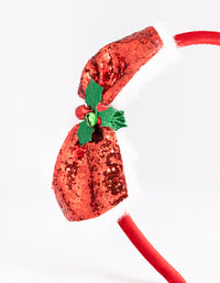 Glitter Holly Bow Headband - link has visual effect only