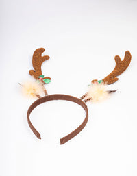 Soft Glitter Reindeer Headband - link has visual effect only