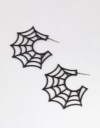 Black Spiderweb Hoop Earrings - link has visual effect only