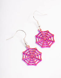 Pink Spiderweb Drop Earrings - link has visual effect only