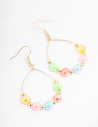 Gold Droplet Wire Beaded Hoop Earrings - link has visual effect only