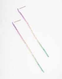 Bright Rainbow Cup Chain Drop Earrings - link has visual effect only