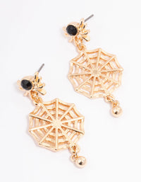 Black Stone Spiderweb Drop Earrings - link has visual effect only