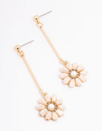 Blush Pearl Flower Bar Drop Earrings - link has visual effect only
