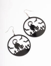 Grave & Cat Disc Drop Earrings - link has visual effect only