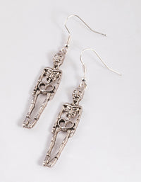 Rhodium Skeleton Drop Earrings - link has visual effect only