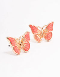 Pink Butterfly Stud Earirngs - link has visual effect only
