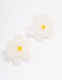 Frosted Flower Stud Earrings - link has visual effect only