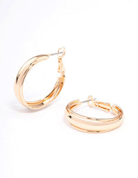 Gold Clean Triple Hoop Earrings - link has visual effect only
