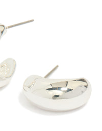 Silver Chubby Teardrop Huggie Earrings - link has visual effect only