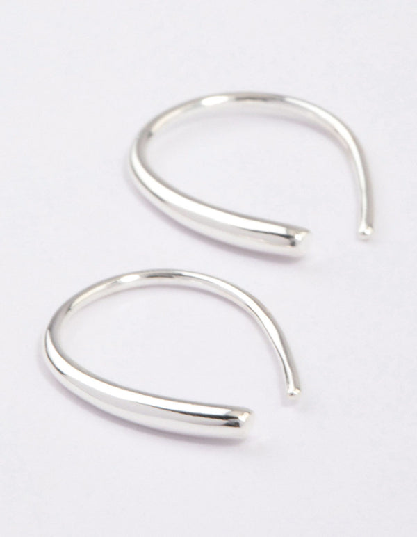 Sterling Silver Wishbone Thread Through Earrings