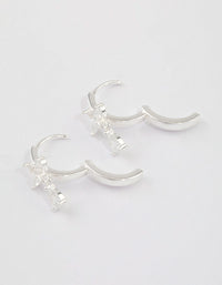 Sterling Silver Trio Marquise Huggie Pear Earrings - link has visual effect only