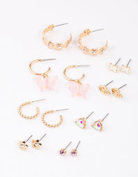 Gold Butterfly Garden Earrings 8-Pack - link has visual effect only