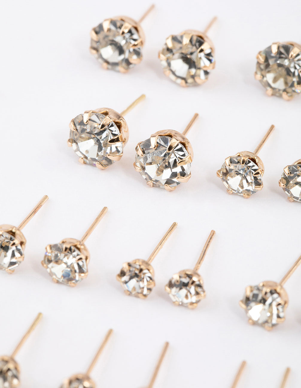 Gold Classic Diamante Graduating Earring 12-Pack
