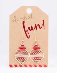 Gold Glitter Bauble Drop Earrings - link has visual effect only