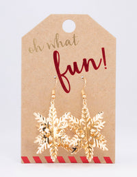 Gold Snowflake Drop Earrings - link has visual effect only