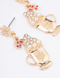 Gold Snowflake Hot Chocolate Drop Earrings - link has visual effect only
