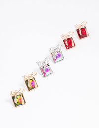 Christmas Present Stud Earrings 3-Pack - link has visual effect only