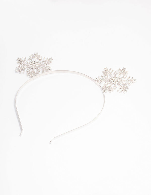 Silver Diamante Snowflake Headband