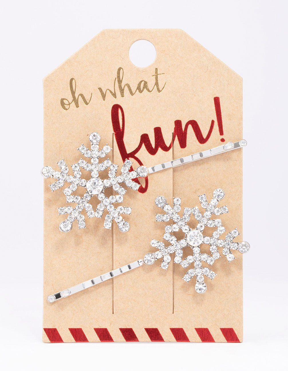 Silver Diamante Snowflake Hair Pins