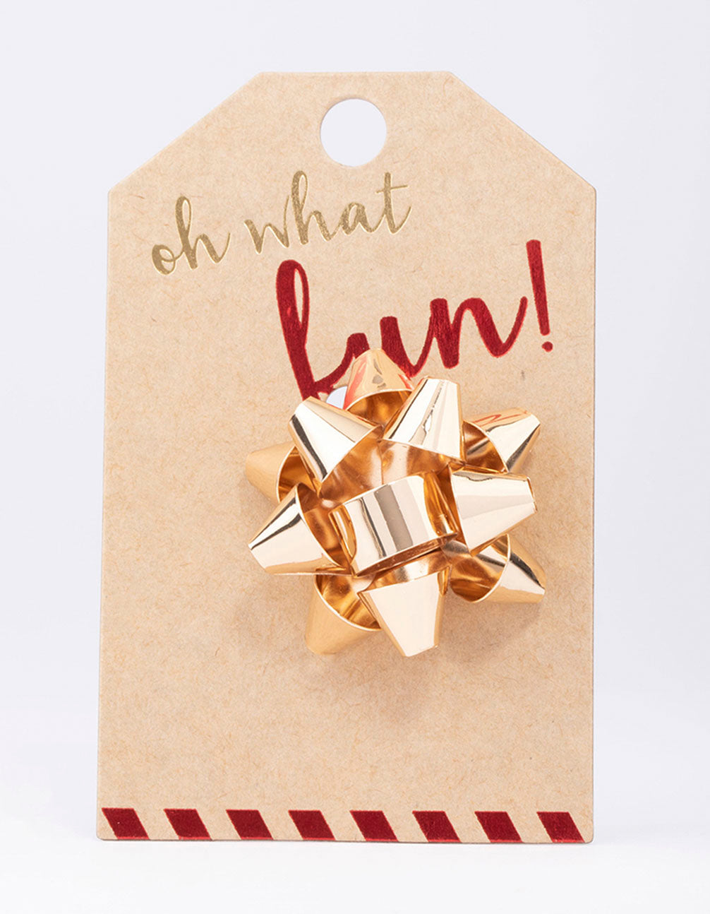 Gold Christmas Present Bow Brooch