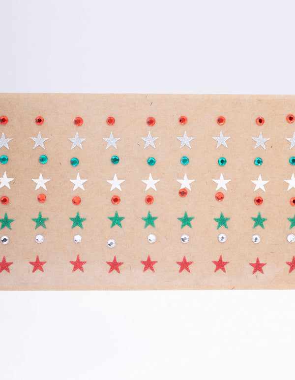 Christmas Star & Diamante Face Jewels
