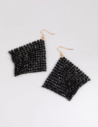 Black Diamante Chainmail Drop Earrings - link has visual effect only