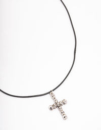 Silver Cord Skull Cross Necklace - link has visual effect only