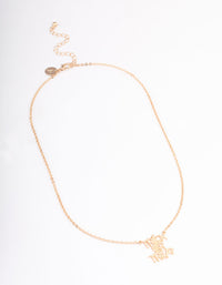 Gold Trick Or Treat Pumpkin Necklace - link has visual effect only