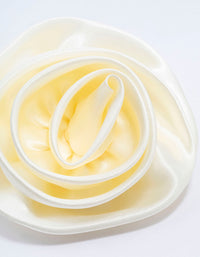 Cream Fabric Elegant Rosette Hair Clip - link has visual effect only