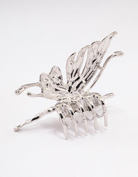 Silver Melted Butterfly Hair Claw Clip - link has visual effect only