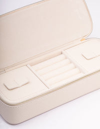 Cream Faux Leather Makeup & Jewellery Case - link has visual effect only