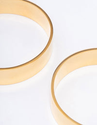 Gold Plated Stainless Steel Large Smooth Hoop Earrings - link has visual effect only
