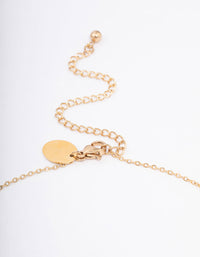 Gold Plated Stainless Steel Diamante & Heart Droplet Short Necklace - link has visual effect only