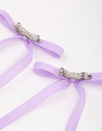 Lilac Fabric Basic Hair Bows Pack - link has visual effect only