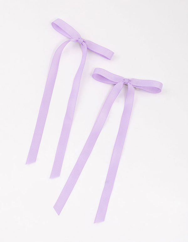 Lilac Fabric Basic Hair Bows Pack