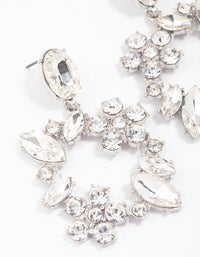 Silver Flower Square Drop Earrings - link has visual effect only