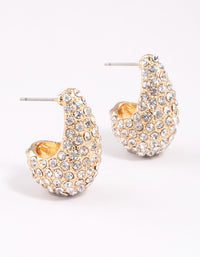 Gold Diamante Teardrop Stud Earrings - link has visual effect only