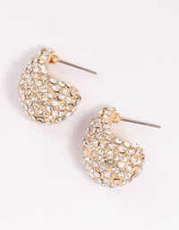 Gold Diamante Teardrop Stud Earrings - link has visual effect only