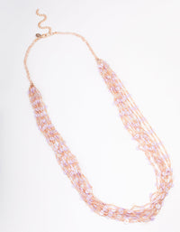 Rose Gold Layered Sequined Long Necklace - link has visual effect only