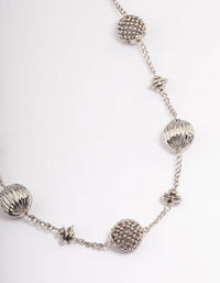 Silver Short Texture Multi Round Necklace - link has visual effect only