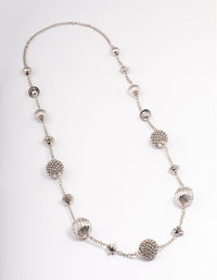 Silver Short Texture Multi Round Necklace - link has visual effect only