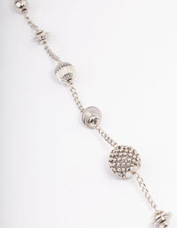 Silver Short Texture Multi Round Necklace - link has visual effect only