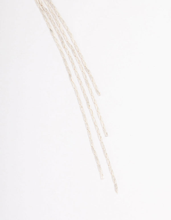 Silver Butterfly Trail Drop Earrings