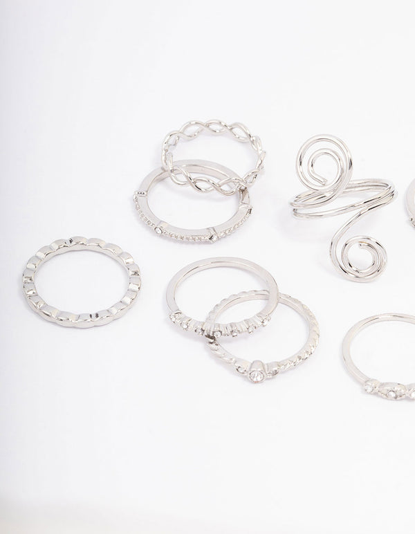 Silver Swirl Multi-Ring Pack