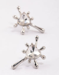 Silver Heart Splash Stud Earrings - link has visual effect only