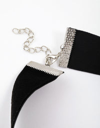 Silver Black Crystal Mini Flower Choker - link has visual effect only