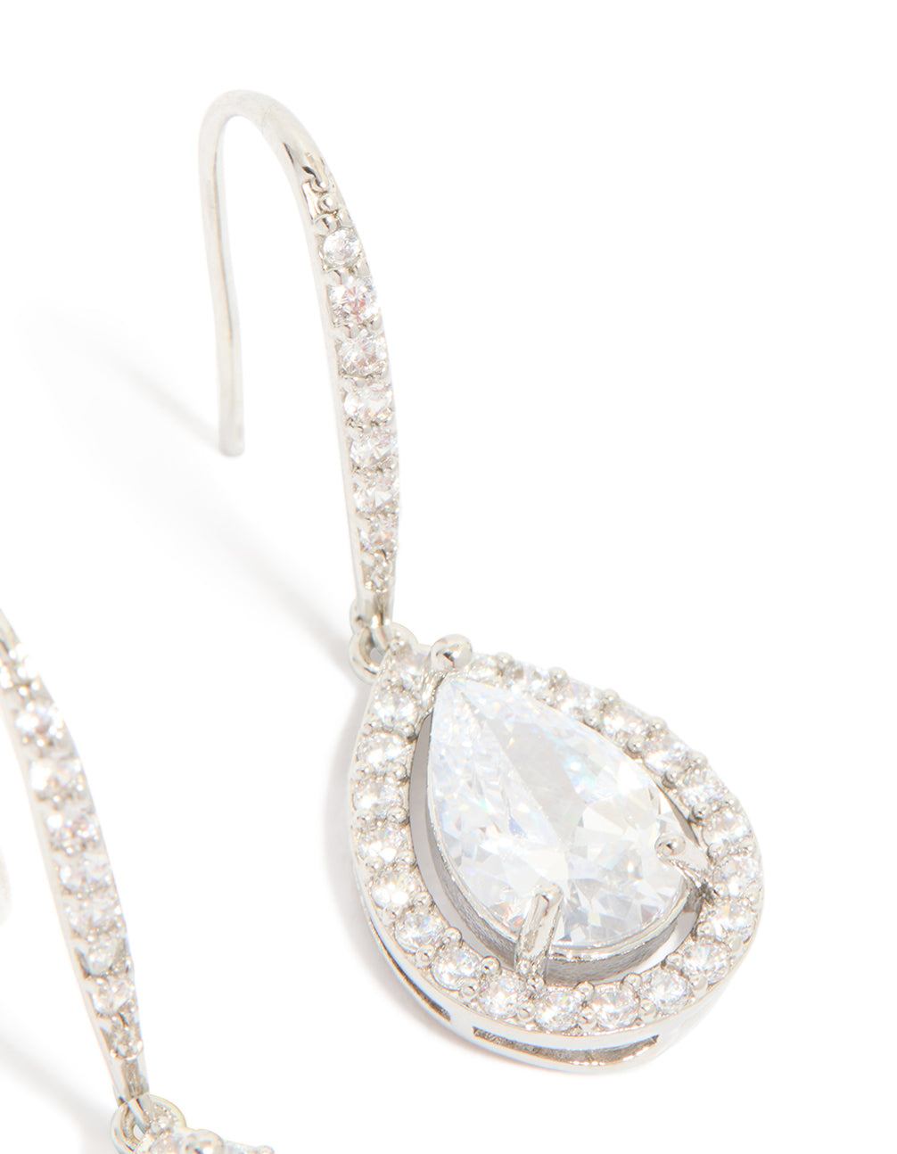 Silver Cubic Zirconia Teardrop Earrings
