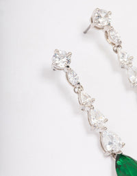 Silver Multi Cubic Zirconia Teardrop Earrings - link has visual effect only